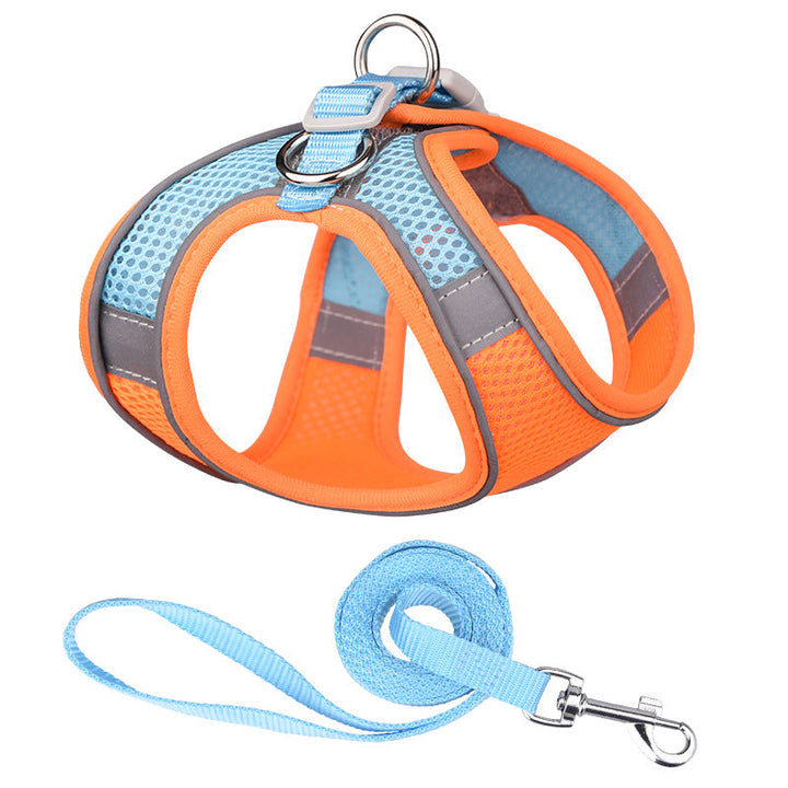 Reflective Breathable Pet Vest Harness And Leash Set