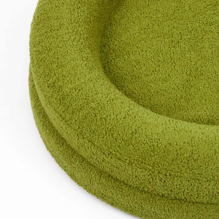 Solid Color Round Plush Pet Bed - Perfect Comfort for Your Feline Friend