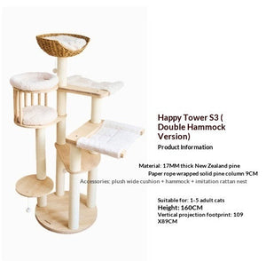Transform Your Cat's Life with Our Solid Wood Pet Climbing Tree